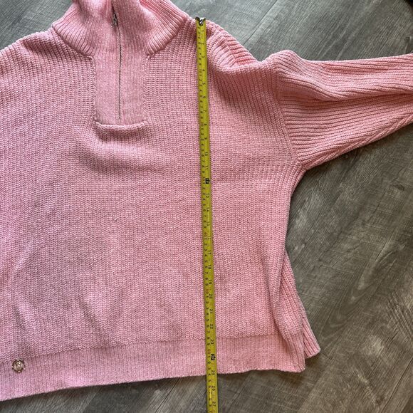 Simply Southern Quarter Zip Sweater Pullover ~ Candy Pink Size XL - Picture 5 of 9
